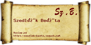 Szedlák Beáta névjegykártya