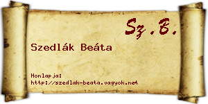 Szedlák Beáta névjegykártya