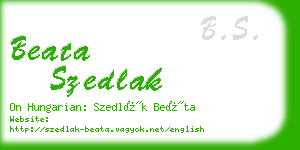 beata szedlak business card